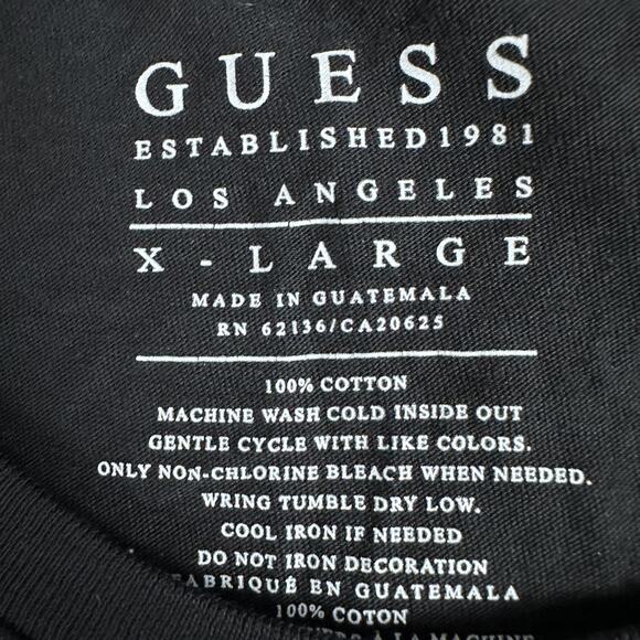 Guess Shirt Mens XL Black Graphic Lion PRIME Los Angeles Streetwear Urban Tee - Picture 5 of 9